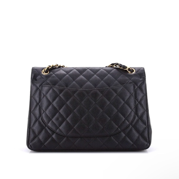 Chanel Black Quilted Leather Bag- caviar maxi in gold details (2014-2015) - Picture 4 of 11
